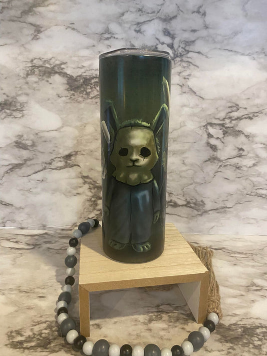Horror movie bunnies - Skinny Tumbler