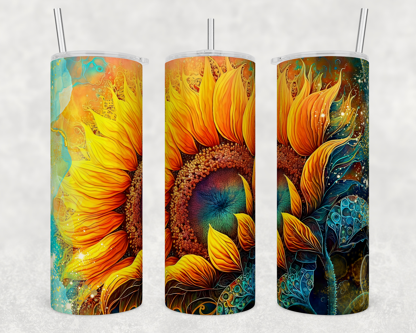 Colorful sunflower - 20 oz skinny tumbler