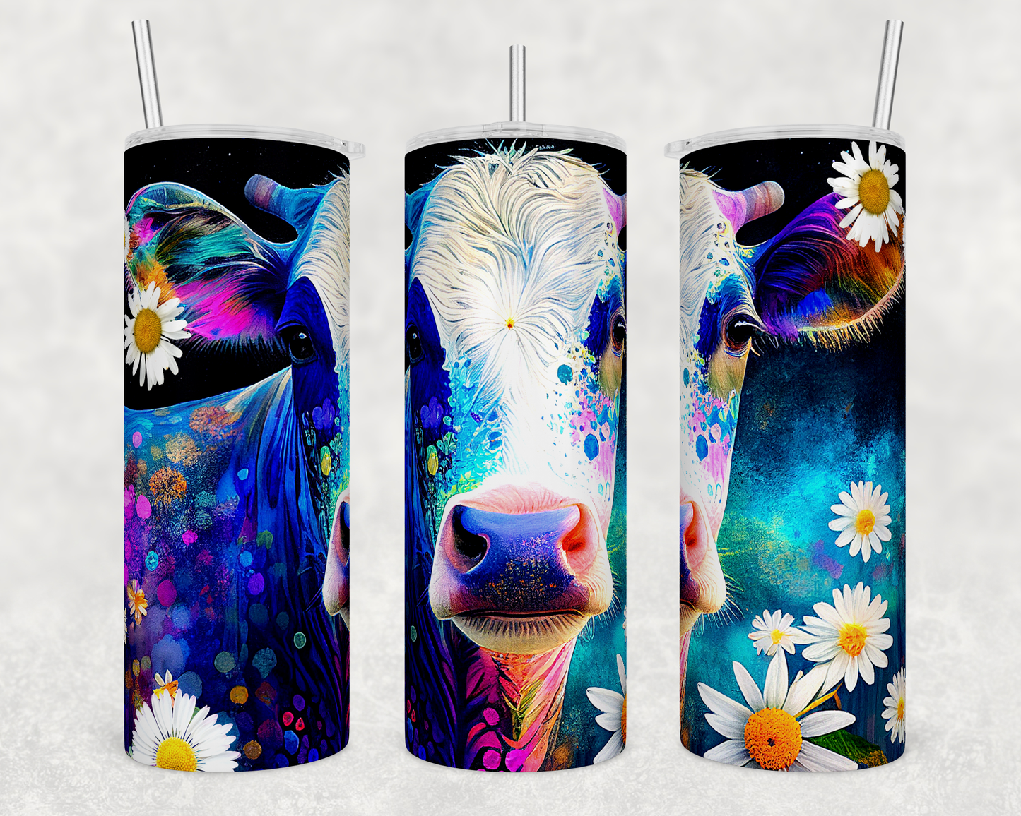 Colorful cow -Skinny Tumbler