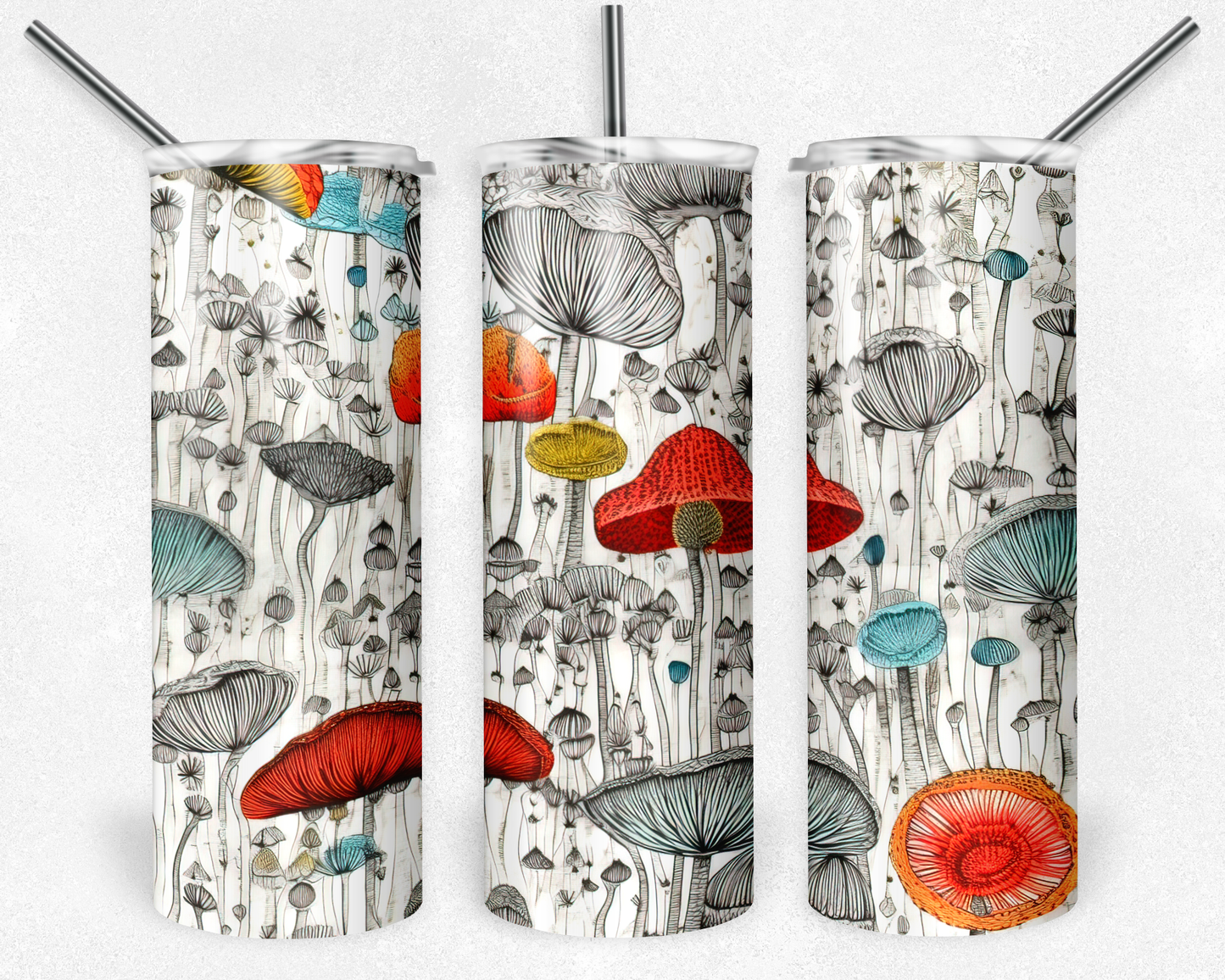 Vibrant Mushrooms - Skinny Tumbler