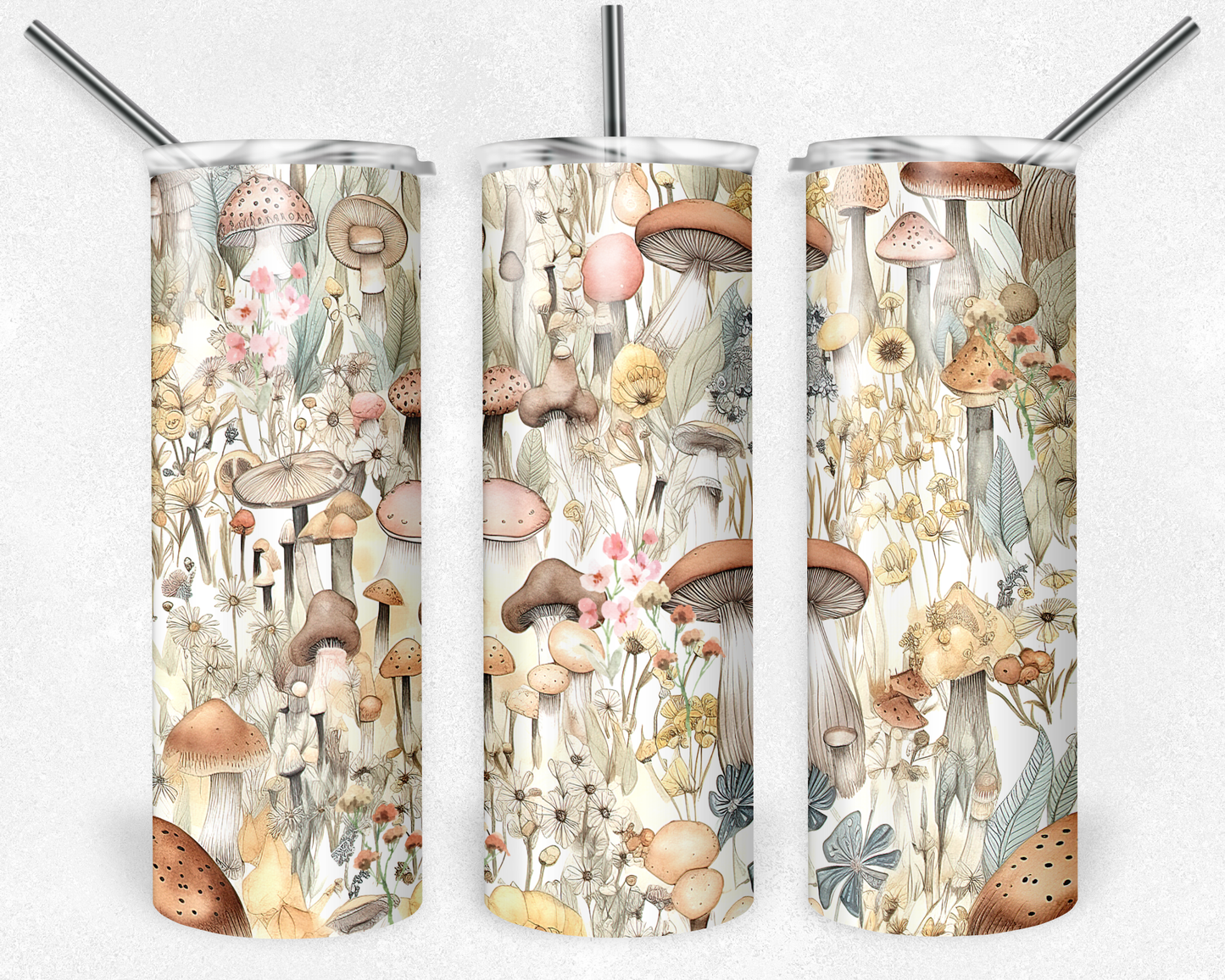 Mushrooms and Flowers 20oz Tumbler