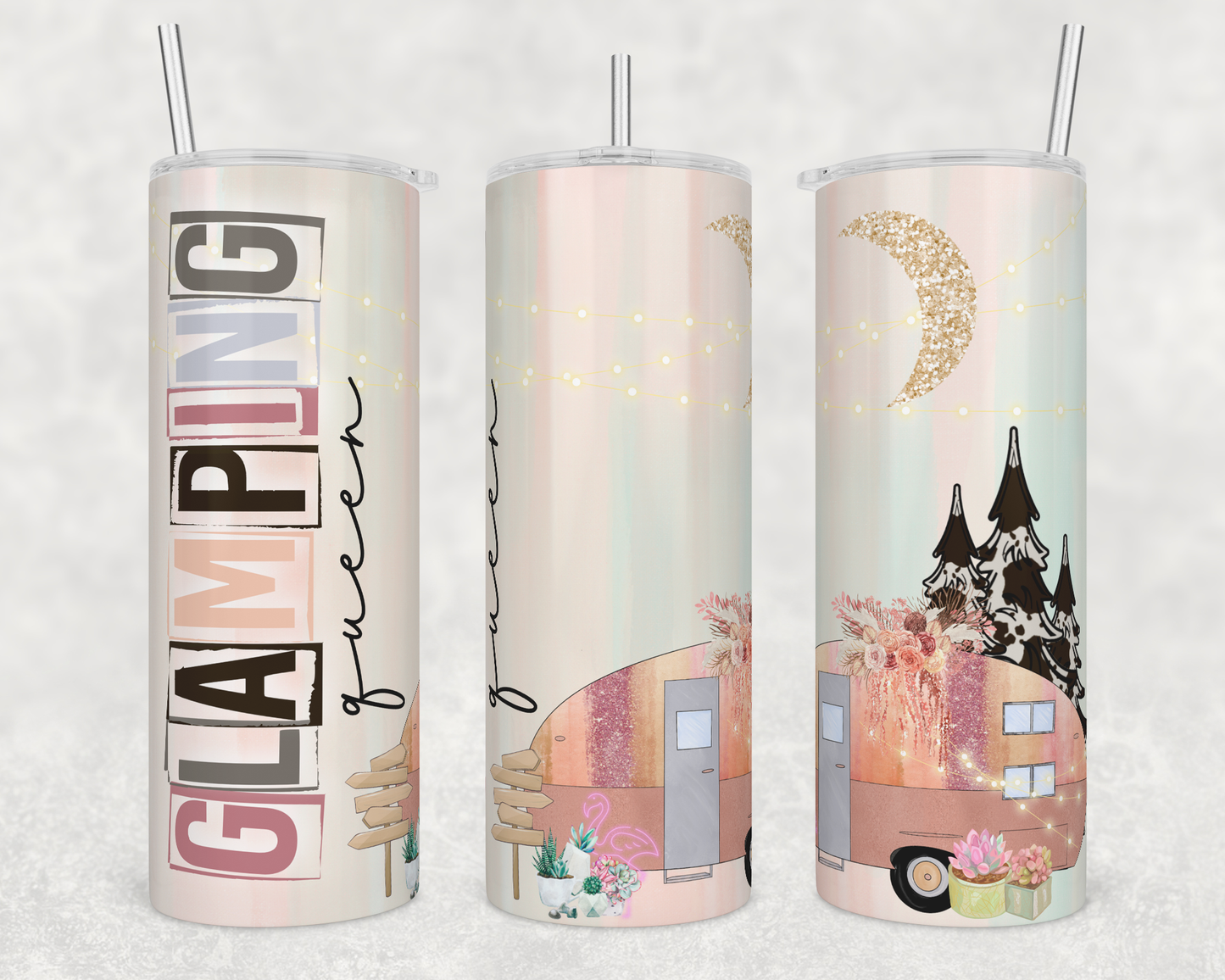 Glamping Queen - Skinny Tumbler