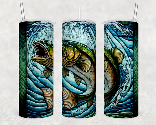 Stained glass fish - Skinny Tumbler