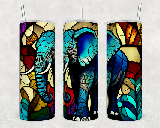 Stained glass elephant - Skinny Tumbler