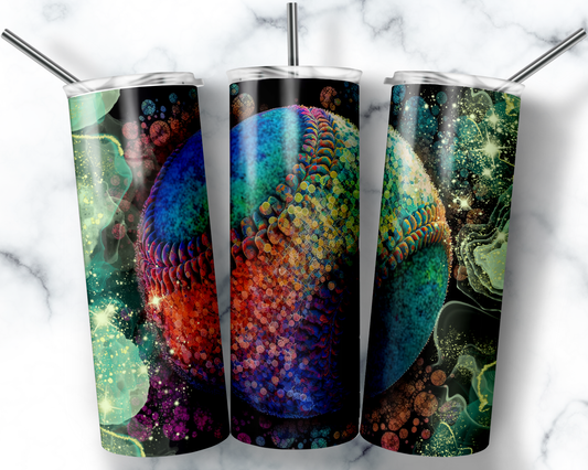 Artistic colorful baseball - Skinny Tumbler