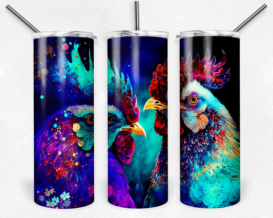 Colorful chicken - Skinny Tumbler