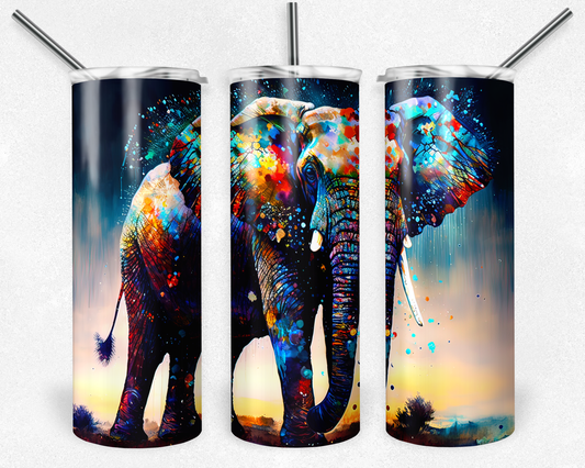 Colorful elephant - Skinny Tumbler