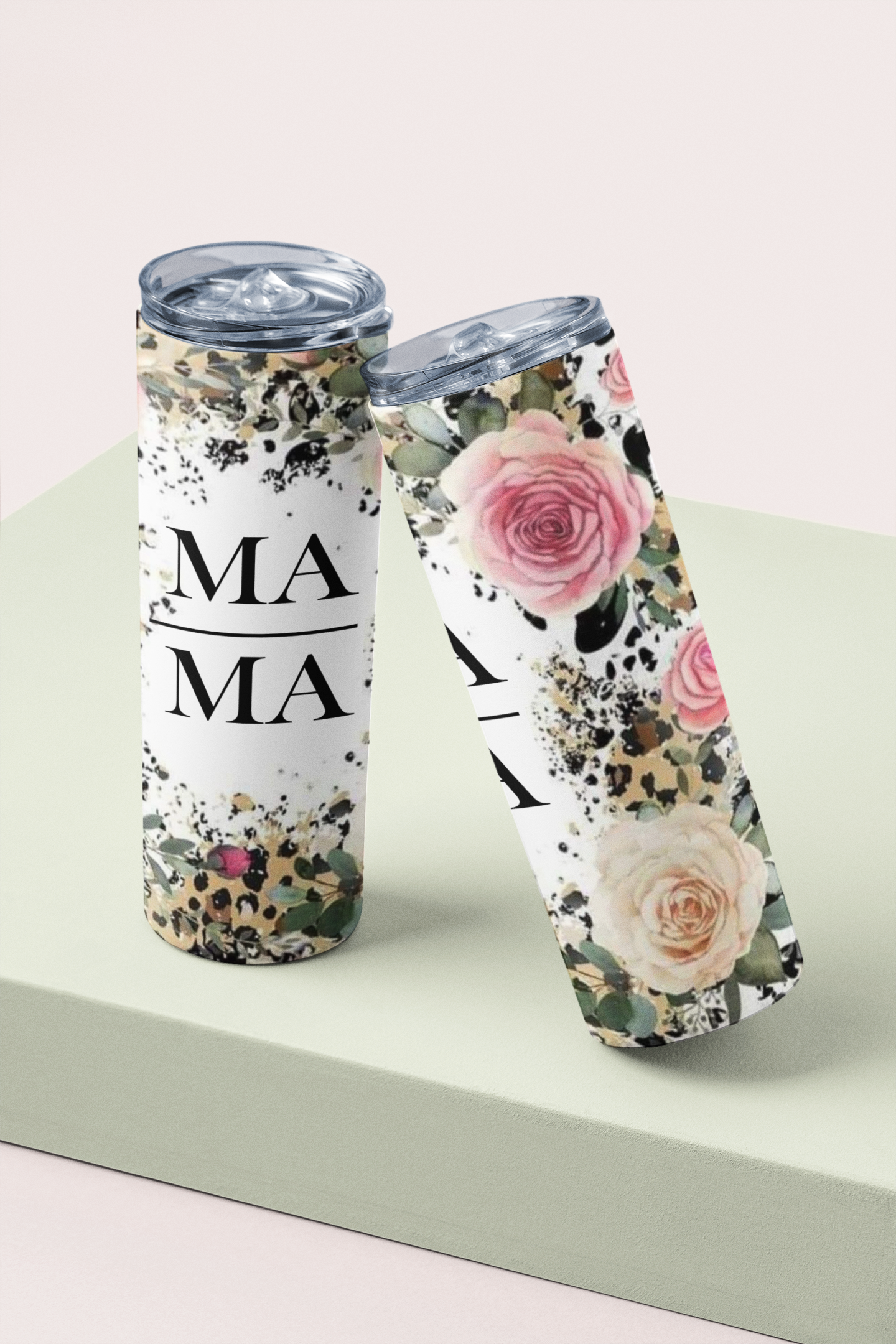 MA-MA floral - skinny tumbler