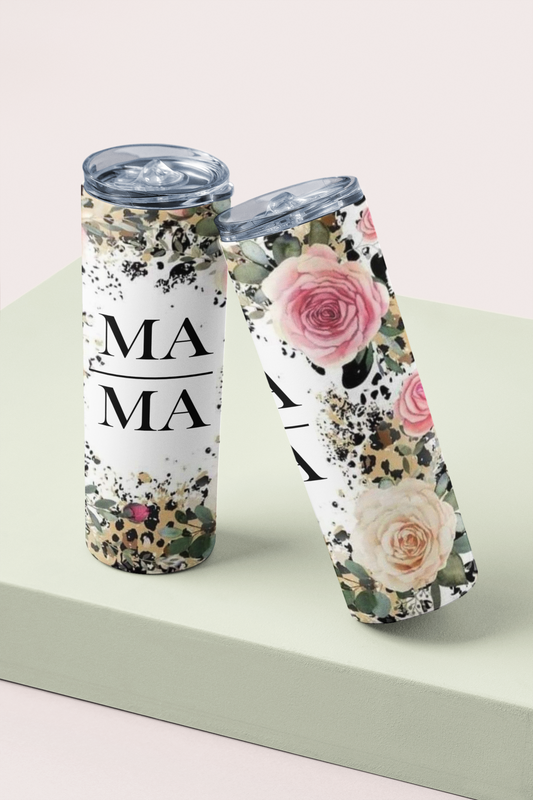 MA-MA floral - skinny tumbler