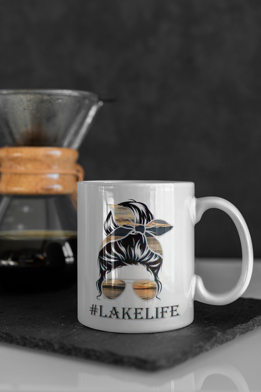 Lake life messy bun - Coffee Mug