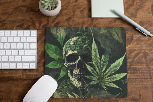 Skull and cannabis - Mouse Pad